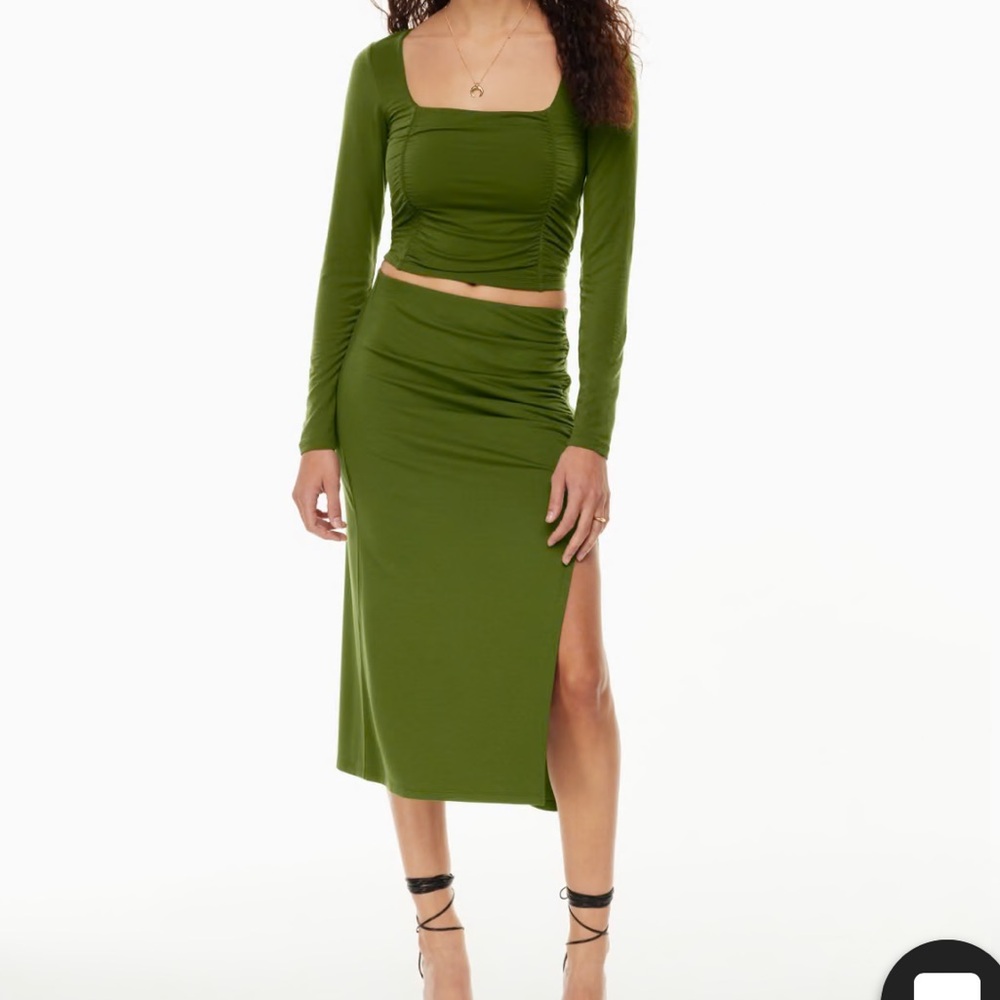 NWOT Aritzia Wilfred Vespa Skirt 2XS Grotto Green